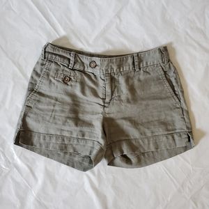 EUC Banana Republic Martin Fit Khaki Green Linen Blend Shorts - size 0